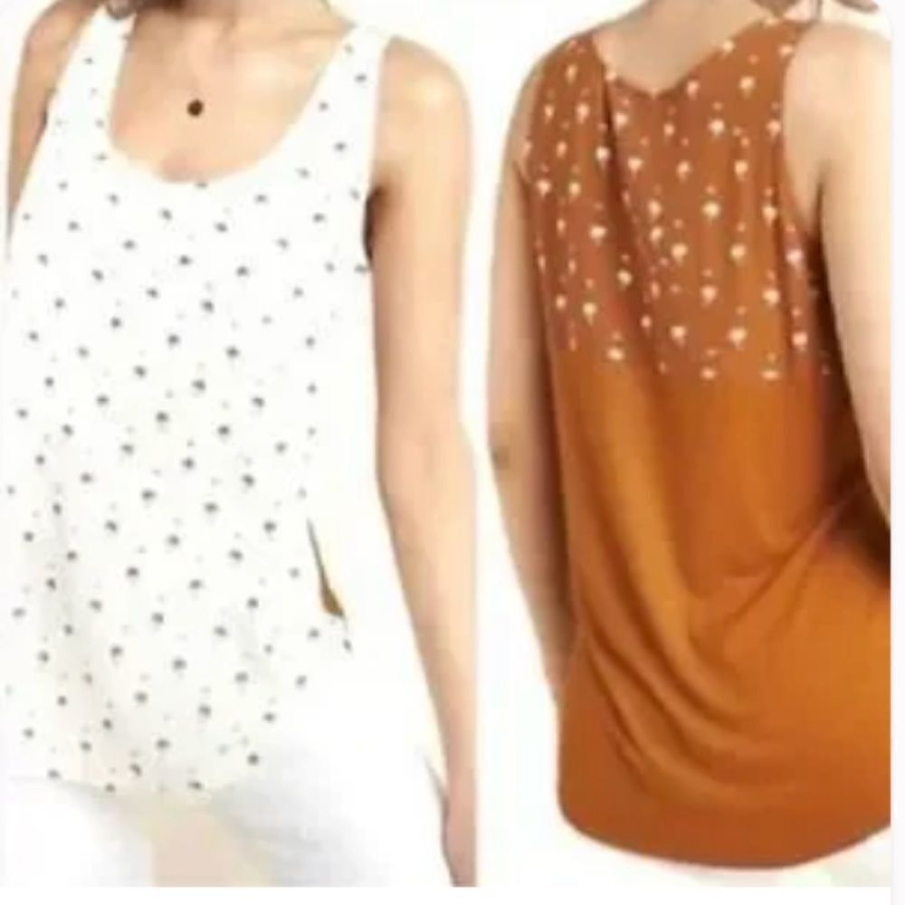(BOGO FREE) Anthropologie Dolan Left Coast Mixed Media Palm Tree Tank Top XS